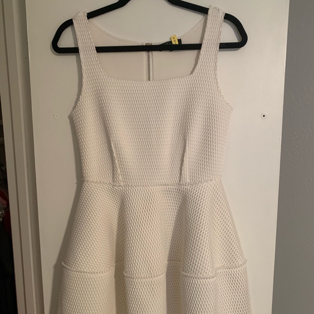 White Full Skirt Scuba Dress